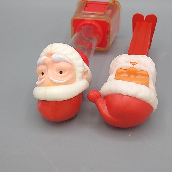 Santa Candy Dispensers PEZ Dispenser FLIX Mini Gumball Dispenser Set 2 Vintage - Picture 6 of 13